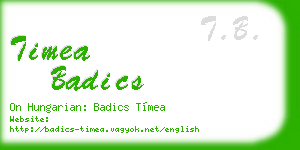 timea badics business card